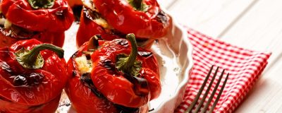 Oven-Charred Tomato Stuffed Peppers