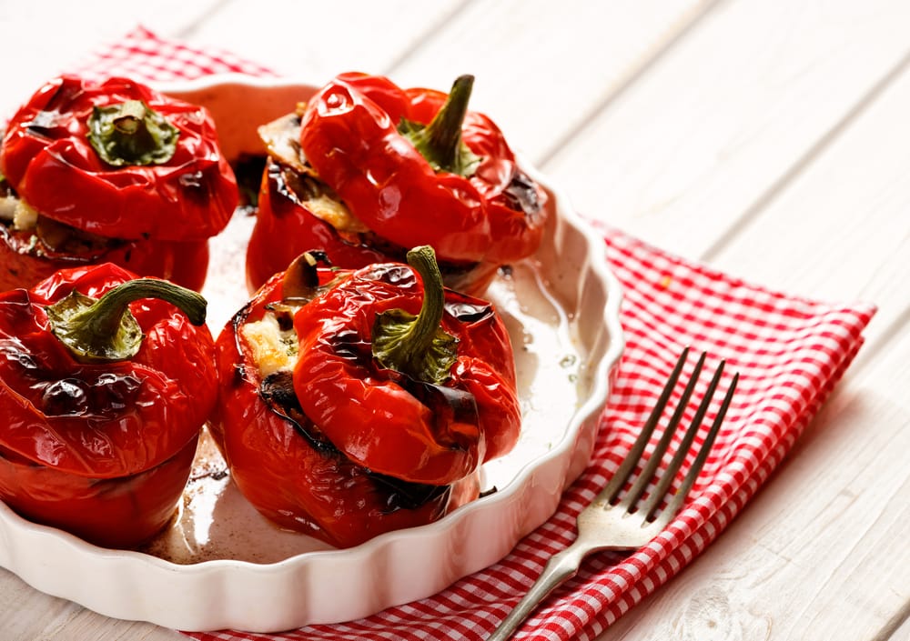Oven-Charred Tomato Stuffed Peppers